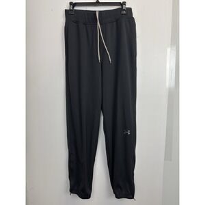 Under Armour Pants Women's M Tapered Athletic Track Joggers Zip Ankles Black